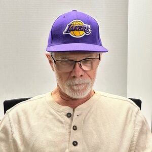 Adidas NBA L A Lakers Purple Fitted Custom Wool Ball Cap Small Adult Sz 7 1/8